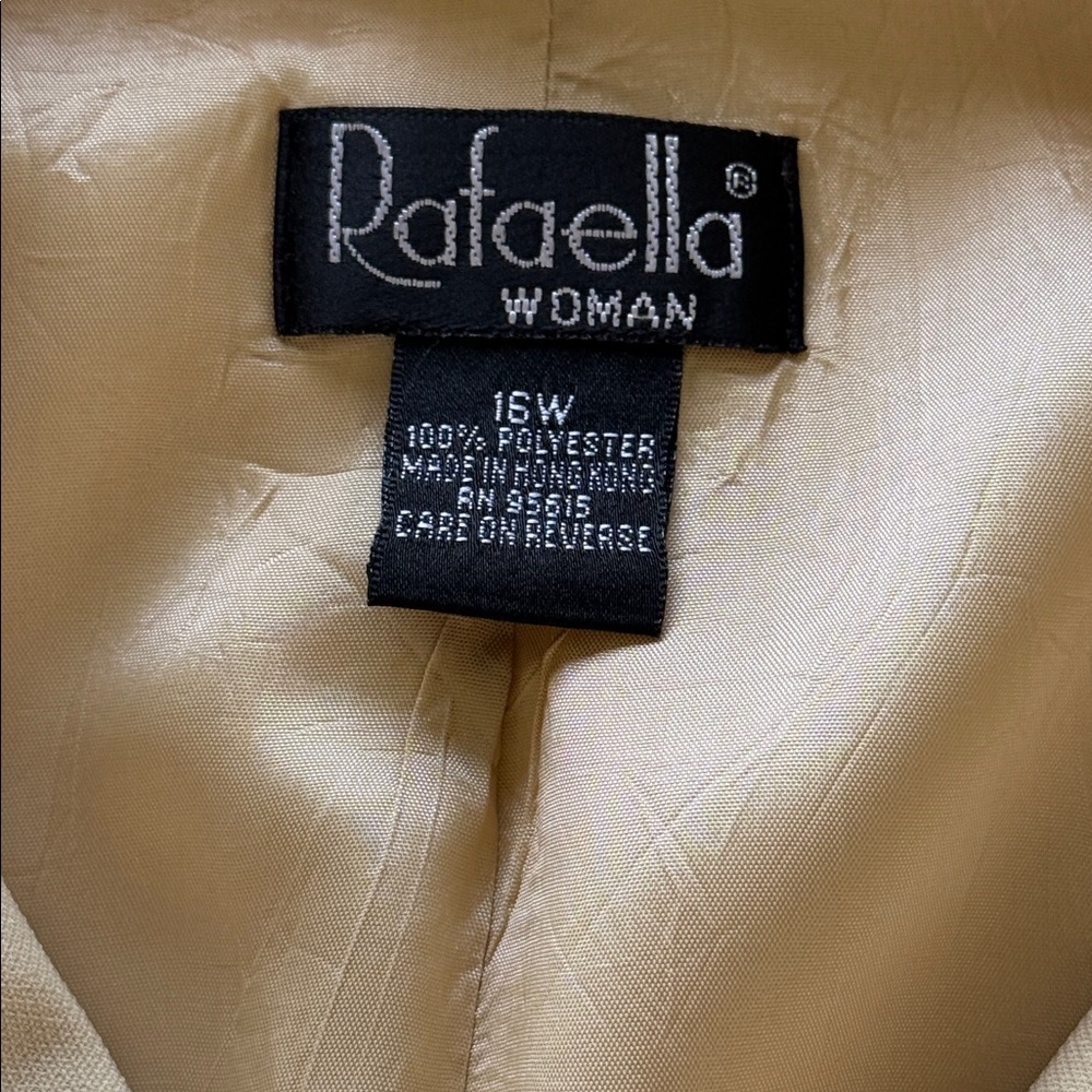 Rafaella Cream 3 Button Blazer Basic Staple Sz 16W - image 5